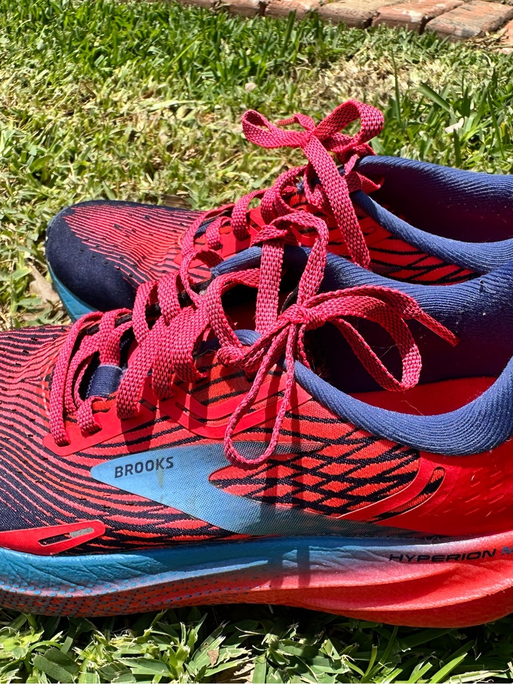 Brooks Women's Athletic Running Shoes - Red and Blue